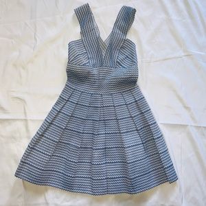 Blue And White Stretchy Dress
